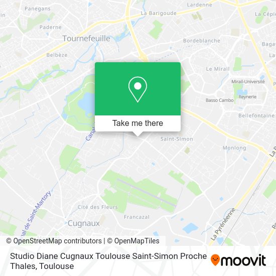 Studio Diane Cugnaux Toulouse Saint-Simon Proche Thales map