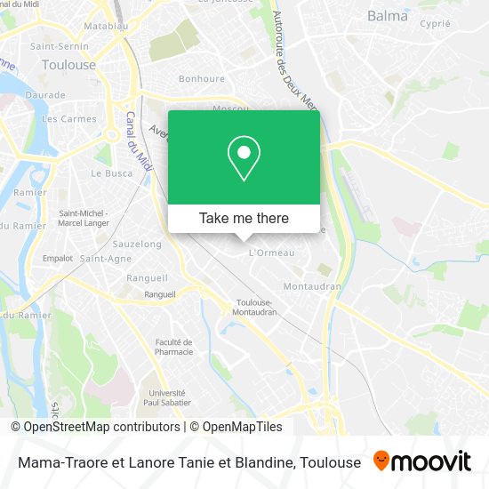 Mama-Traore et Lanore Tanie et Blandine map