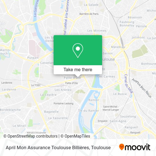 April Mon Assurance Toulouse Billières map