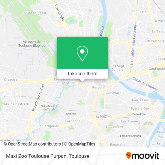 Maxi Zoo Toulouse Purpan map