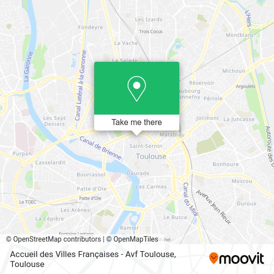 Accueil des Villes Françaises - Avf Toulouse map