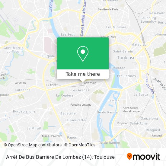 Arrêt De Bus Barrière De Lombez (14) map