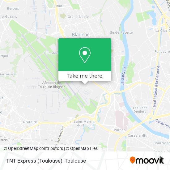 Mapa TNT Express (Toulouse)