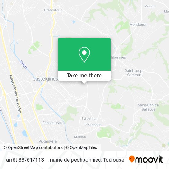 arrêt 33 / 61 / 113 - mairie de pechbonnieu map
