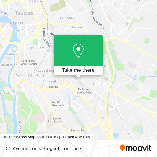 How to get to 55 Avenue Louis Breguet in Toulouse by Bus Metro or