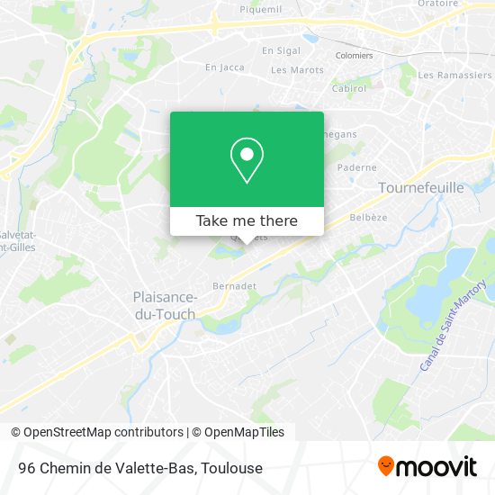Mapa 96 Chemin de Valette-Bas
