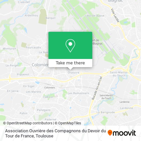 Association Ouvrière des Compagnons du Devoir du Tour de France map