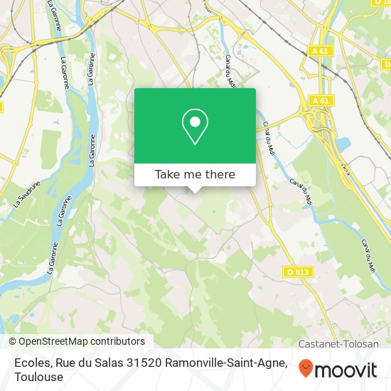 Mapa Ecoles, Rue du Salas 31520 Ramonville-Saint-Agne