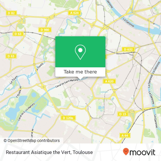 Mapa Restaurant Asiatique the Vert, 14 Place des Pradettes 31100 Toulouse