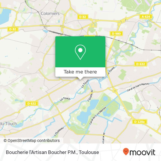 Mapa Boucherie l'Artisan Boucher P.M., 71 Rue Gaston Doumergue 31170 Tournefeuille