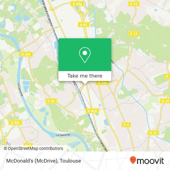Mapa McDonald's (McDrive), D820 31150 Fenouillet