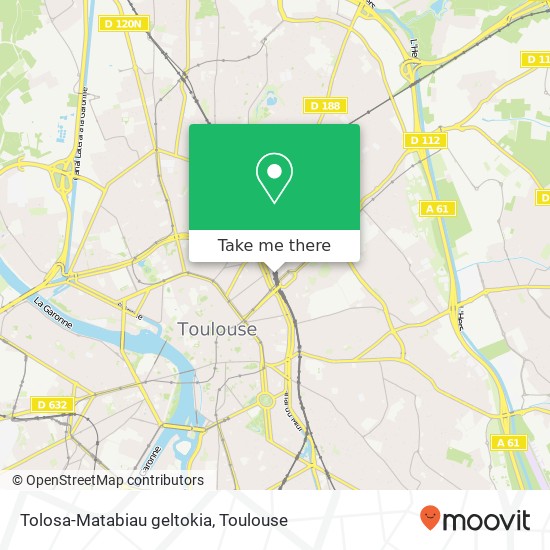 Tolosa-Matabiau geltokia map