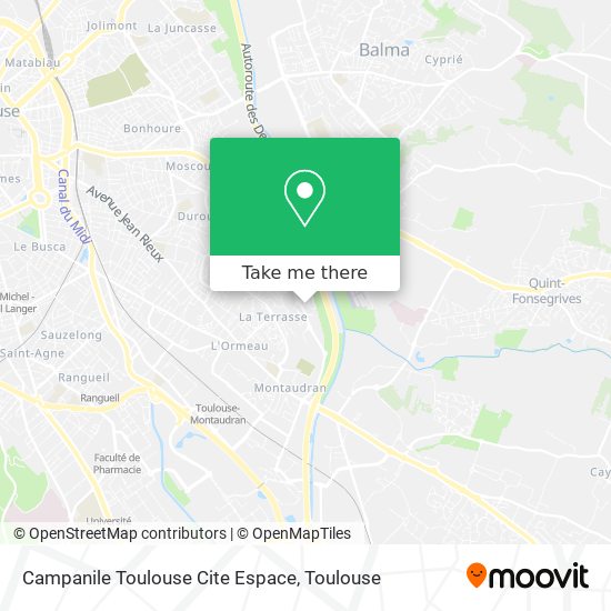 Campanile Toulouse Cite Espace map