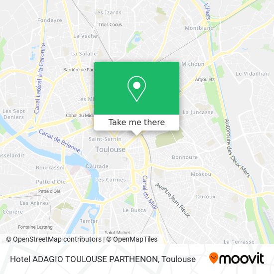 Hotel ADAGIO TOULOUSE PARTHENON map