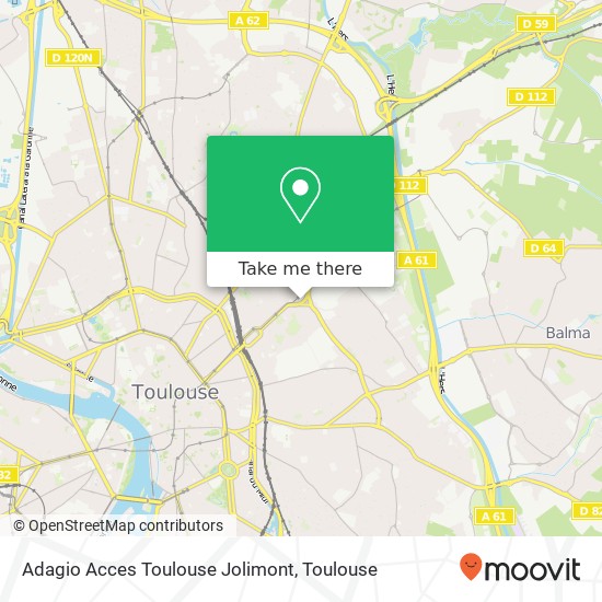 Adagio Acces Toulouse Jolimont map