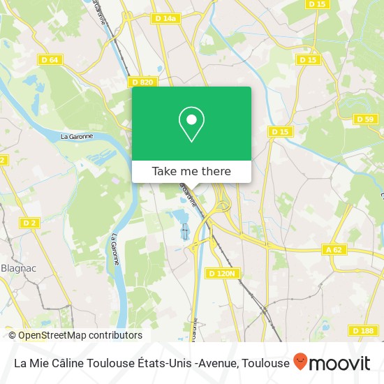 La Mie Câline Toulouse États-Unis -Avenue, 338 Avenue des États-Unis 31200 Toulouse map