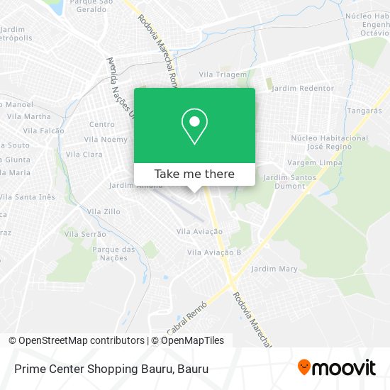 Mapa Prime Center Shopping Bauru