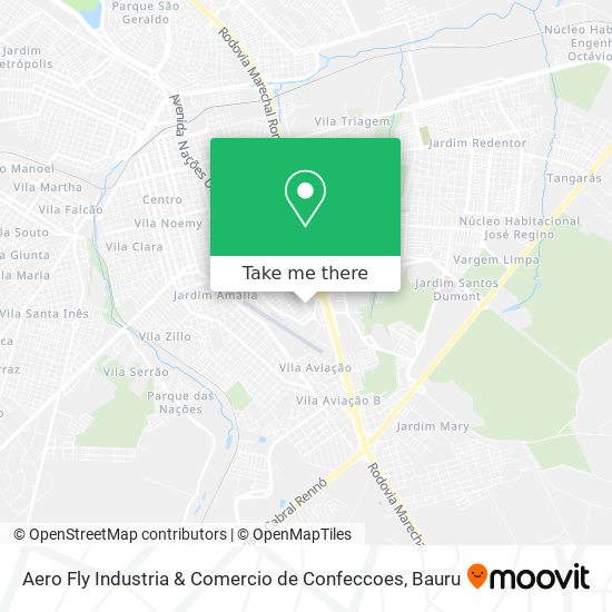 Mapa Aero Fly Industria & Comercio de Confeccoes