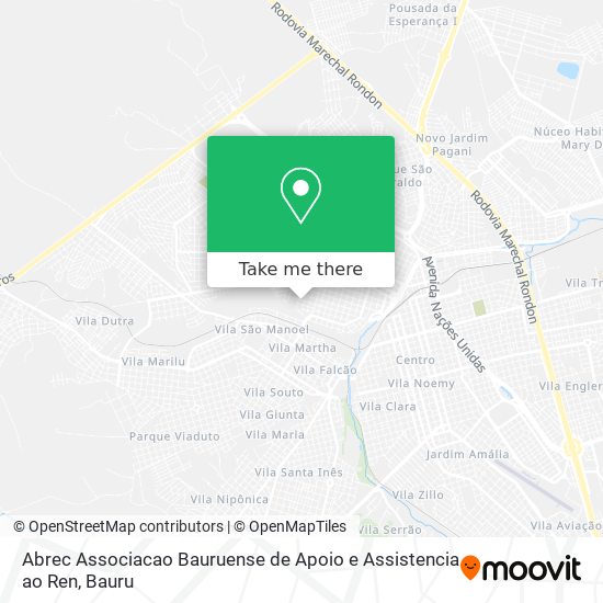 Abrec Associacao Bauruense de Apoio e Assistencia ao Ren map