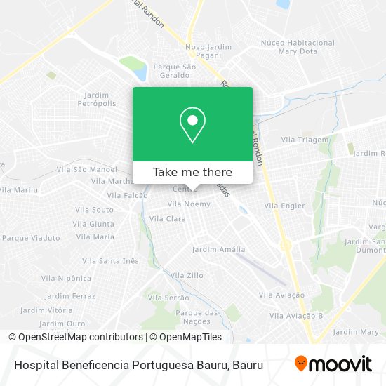 Mapa Hospital Beneficencia Portuguesa Bauru