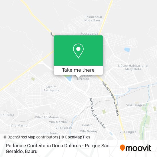 Mapa Padaria e Confeitaria Dona Dolores - Parque São Geraldo