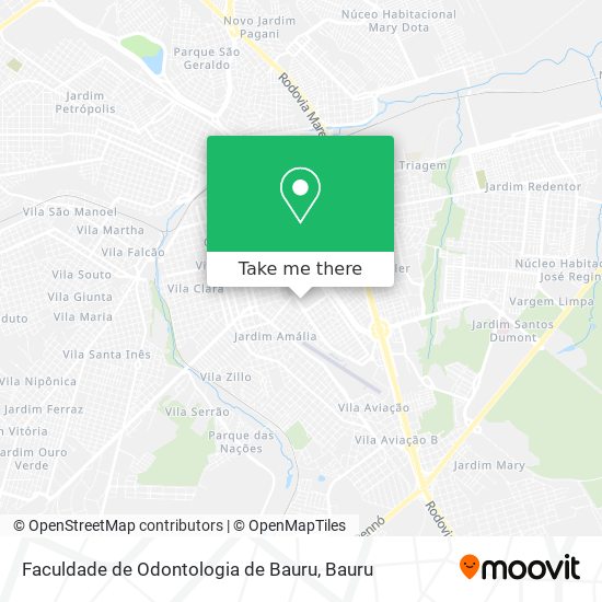 Faculdade de Odontologia de Bauru map