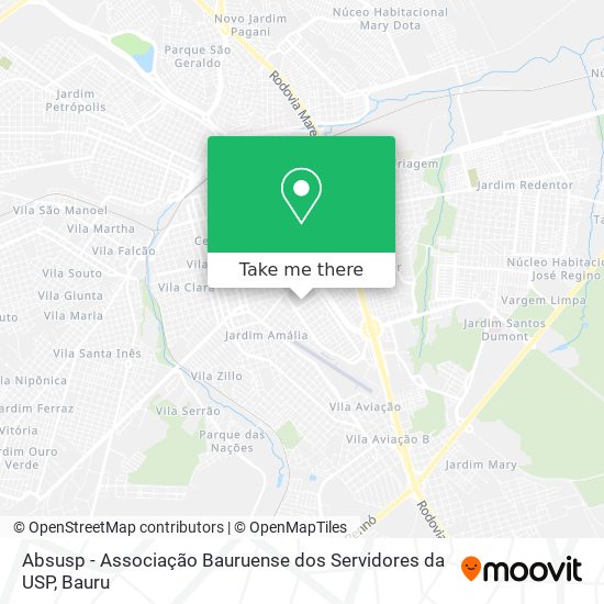 Absusp - Associação Bauruense dos Servidores da USP map