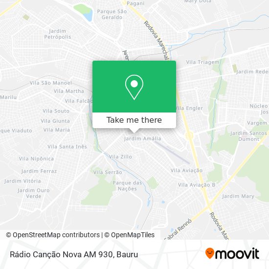 Rádio Canção Nova AM 930 map