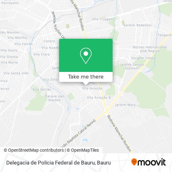 Mapa Delegacia de Polícia Federal de Bauru