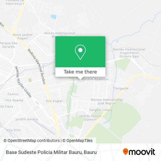 Base Sudeste Polícia Militar Bauru map