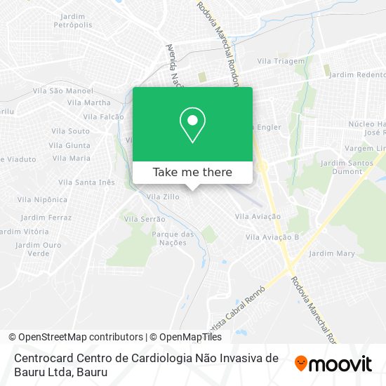 Mapa Centrocard Centro de Cardiologia Não Invasiva de Bauru Ltda