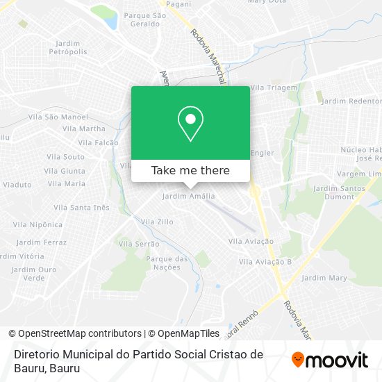 Diretorio Municipal do Partido Social Cristao de Bauru map