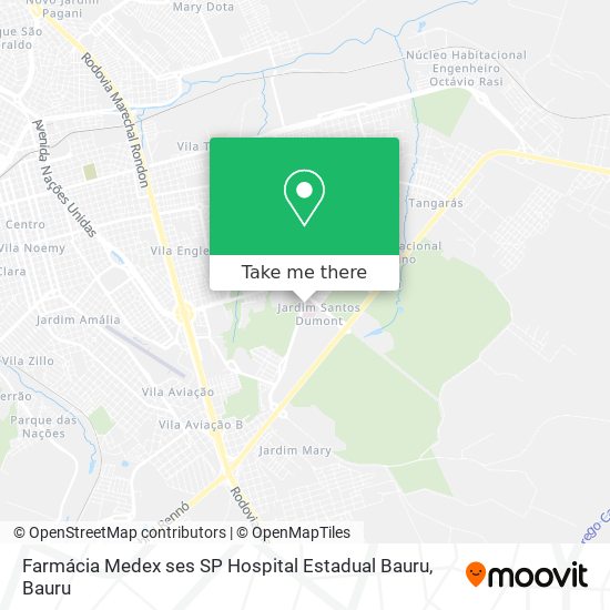 Mapa Farmácia Medex ses SP Hospital Estadual Bauru