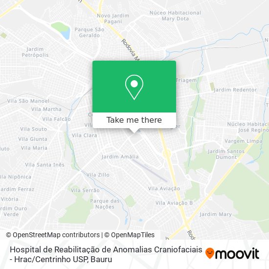 Hospital de Reabilitação de Anomalias Craniofaciais - Hrac / Centrinho USP map
