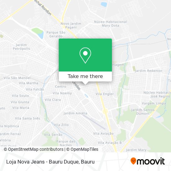 Mapa Loja Nova Jeans - Bauru Duque