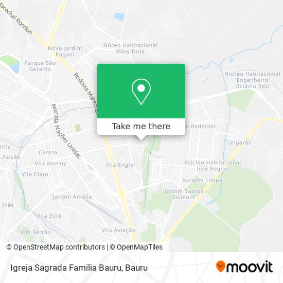 Mapa Igreja Sagrada Familia Bauru