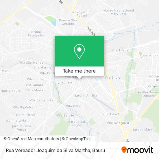 Mapa Rua Vereador Joaquim da Silva Martha