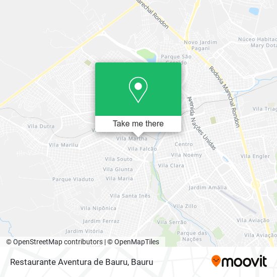 Mapa Restaurante Aventura de Bauru