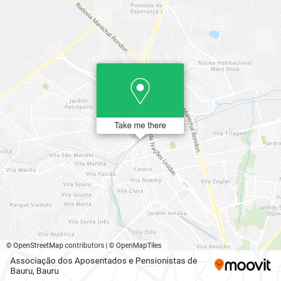Associação dos Aposentados e Pensionistas de Bauru map