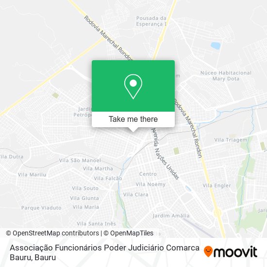 Associação Funcionários Poder Judiciário Comarca Bauru map