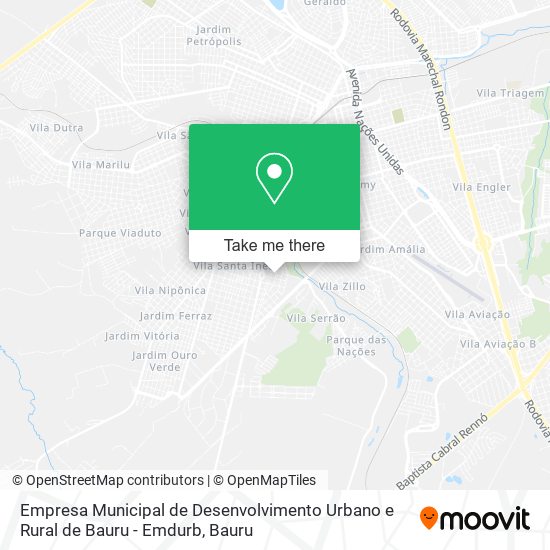 Mapa Empresa Municipal de Desenvolvimento Urbano e Rural de Bauru - Emdurb