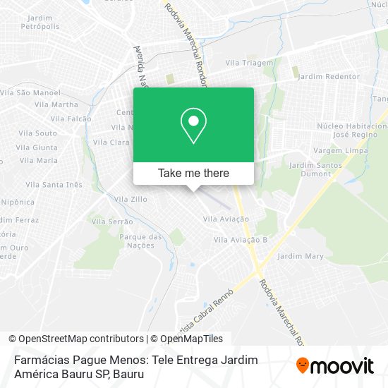 Farmácias Pague Menos: Tele Entrega Jardim América Bauru SP map