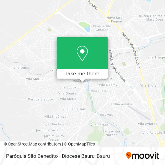 Paróquia São Benedito - Diocese Bauru map