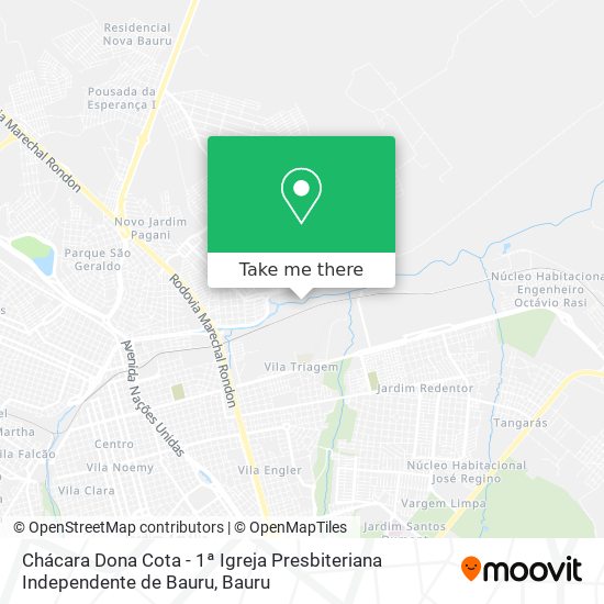 Chácara Dona Cota - 1ª Igreja Presbiteriana Independente de Bauru map
