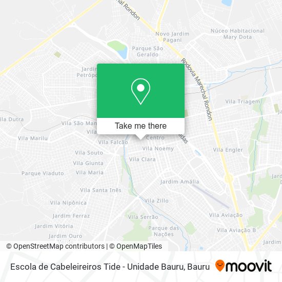 Mapa Escola de Cabeleireiros Tide - Unidade Bauru