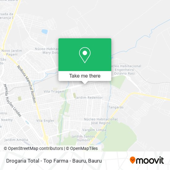 Mapa Drogaria Total - Top Farma - Bauru