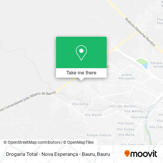 Mapa Drogaria Total - Nova Esperança - Bauru