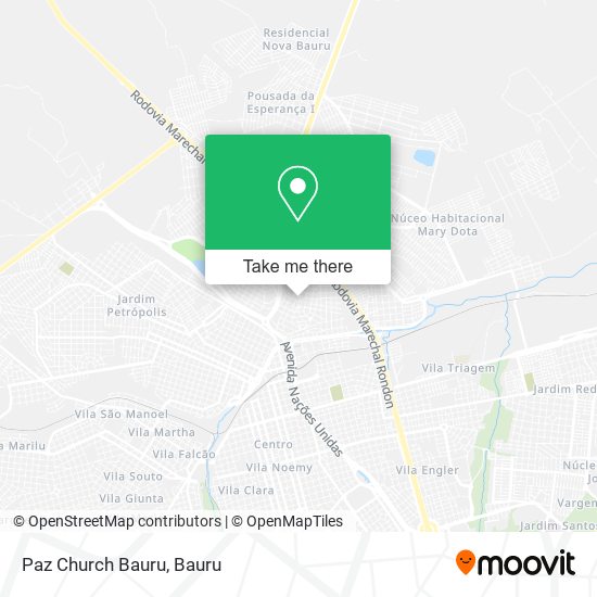 Paz Church Bauru map