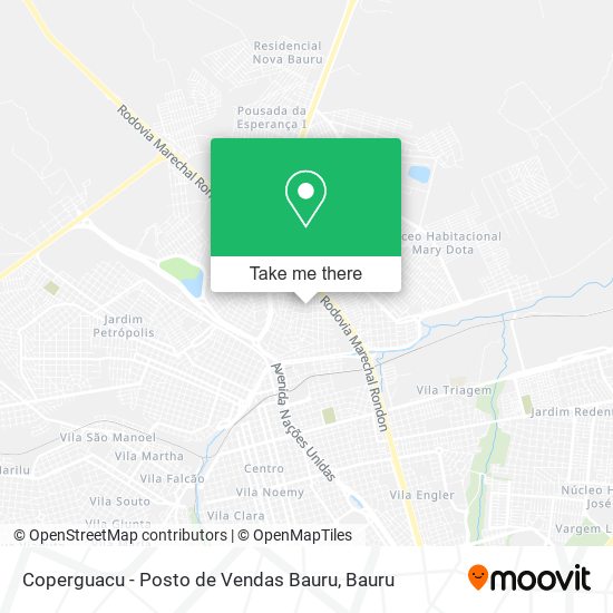 Mapa Coperguacu - Posto de Vendas Bauru