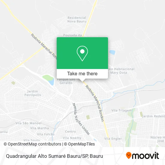 Quadrangular Alto Sumaré Bauru / SP map